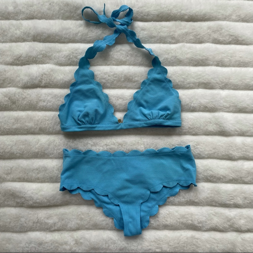Marysia Swim Blue Scalloped Bikini